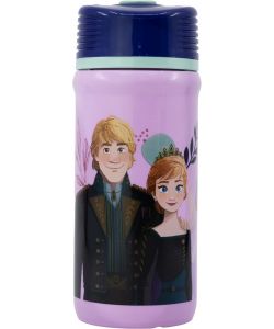 Borraccia 390 ml con chiusura antigoccia in plastica per bambine Frozen