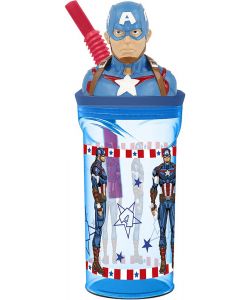 Borraccia per bambini in plastica Captain America 360 ml