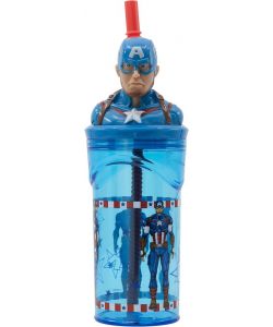 Borraccia per bambini in plastica Captain America 360 ml