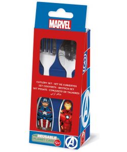 Set 2 posate per bambini in acciaio Avengers