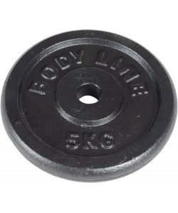Disco in ghisa peso 5 kg e diametro 25 mm - allenamento con bilanciere - ginnastica a casa