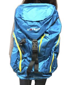 Zaino sportivo trekking multitasche capienza 35 litri azzurro 59x39,5 cm