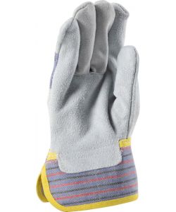 Guanti Worker in pelle o crosta di bovino con dorso in cotone taglia 9