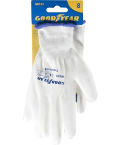 Guanti in poliestere e poliuretano mod.G0525 taglia 8 bianco Lavoro