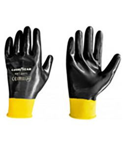 Guanti in nitrile mod.G571 taglia 9 nero fascia gialla Lavoro