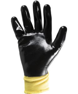 Guanti in nitrile mod.G571 taglia 9 nero fascia gialla Lavoro