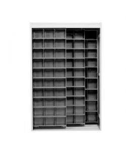 Mobilplastic Mobile 3 Ante Scorrevoli 127x60x195 mm - Cassetti PET Trasparenti - 154 Posti - Cassettiere e Contenitori