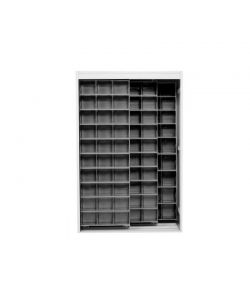 Mobilplastic Mobile 3 Ante Scorrevoli 127x60x195 mm - Cassetti PET Trasparenti - 154 Posti - Cassettiere e Contenitori