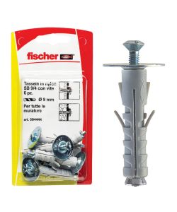 Fischer Tasselli a espansione SB 9/3 K con occhiolo chiuso (6 Pz.)