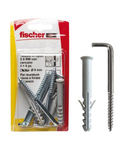 Fischer Tasselli prolungati S 8 R W K con cancano (4 Pz.)