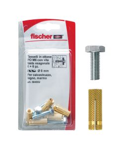 Fischer Tasselli ottone PO M6 TE K con vite (6 Pz.)