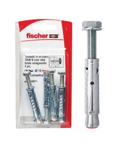 Fischer Tasselli acciaio TA M 6 S/10 K con vite testa esagonale (4 Pz.)