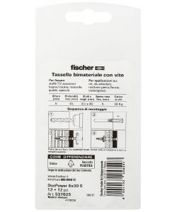 Fischer Tasselli con Vite DUOPOWER - Nylon Universale 6x30mm