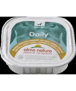 Almo Nature Daily Cibo Umido per Cani Pollo Prosciutto Formaggio 100g
