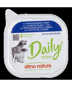 Almo Nature Pat� Cane Adulti con Pesce Bianco e Riso 300 g