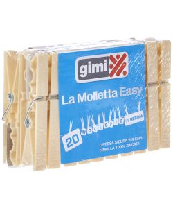 GIMI Mollette Avorio 20 Pz 2x1.5x9 cm per Stendere Biancheria