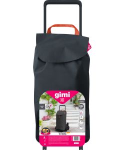 Gimi Carrello Spesa XXL Tris Grigio 6 Ruote - 52L - 51x44x95 cm