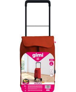 GIMI Carrello Spesa Argo Rosso 45L Pieghevole con Sacca Removibile