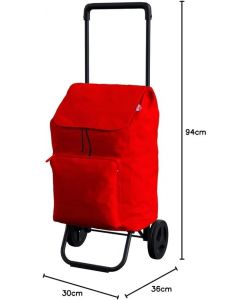 GIMI Carrello Spesa Argo Rosso 45L Pieghevole con Sacca Removibile