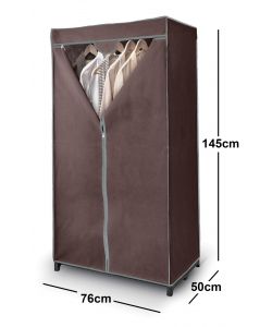 Misterpack Armadio in Tessuto TNT - Marrone - 75x50x145 cm