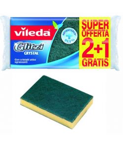 Spugna Fibra Verde Glitzi Crystal    Pz.2+1 Vileda