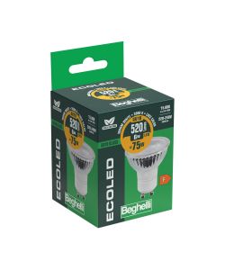 Lampadina a Led EcoLED GU10 Glass 95gr 6W 3000K Luce Calda