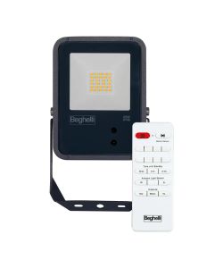 Beghelli Proiettore Nero LED Floodlight 20W con Sensori di Movimento