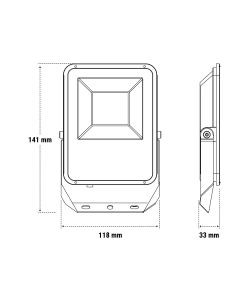Beghelli Proiettore Nero LED Floodlight 20W con Sensori di Movimento