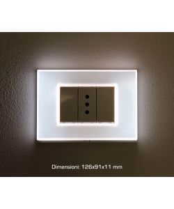 Beghelli Placca Interruttore Lite 3FR Bianca Dom-e - Controllo Colori