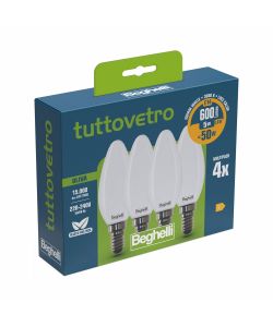 Lampadina a Led Tuttovetro Oliva 5W E14 3K Luce calda 4 pezzi