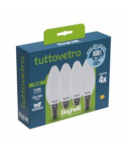 Lampadina a Led Tuttovetro Oliva 5W E14 6K5 Luce Fredda 4 pezzi