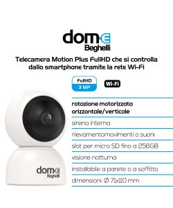 Beghelli Videocamera Sicurezza Dom-e Motion Plus Bianco - WiFi e App