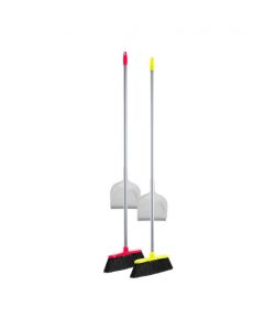 Apex Scopa Fluo con Manico in Metallo e Paletta - Colori Assortiti
