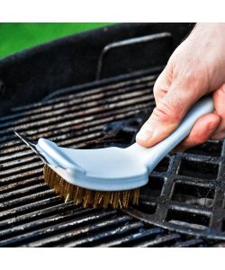 Apex Spazzola BBQ Ottone con Raschietto Grigio 27x8x8 cm Pulizia Griglie