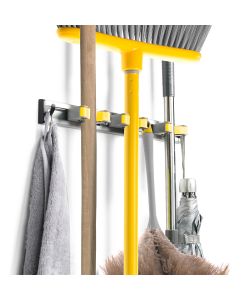 Apex Appendiscopa Alluminio 42 cm - Ganci Multiuso 3 Posti e 4 Gancini per Strofinacci