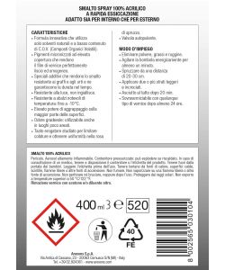 Arexons Smalto Spray Protettivo Trasparente Opaco 400 ml per Superfici