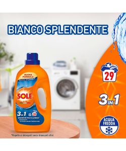 Sole Detersivo Lavatrice Liquido Bianco Splendente 1.305L 29 Lavaggi