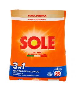 Sole Polvere Lavatrice Bianco Splendente 1.3kg per 26 Lavaggi