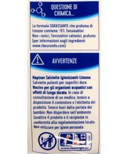 Napisan Salviette Disinfettanti Sgrassanti Limone Biodegradabili 40pz