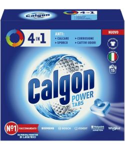 Calgon Power Tabs Anticalcare Lavatrice 4 in 1 - Confezione da 15