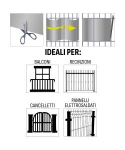 TENAX Striscia Frangivista Twist Grigio PVC 0,19x35 m per Giardino