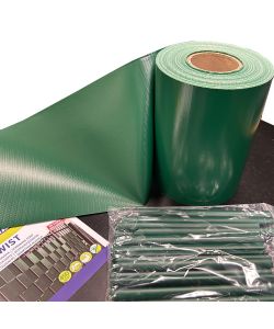 TENAX Striscia Frangivista Verde 0,19x35m PVC con 25 Clip per Privacy