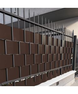 TENAX Striscia Frangivista PVC 0,19x35 m Marrone con 25 Clip di Fissaggio