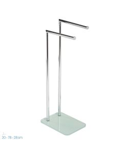 Metaform Piantana Zero Porta Asciugamani - Acciaio Cromato e Vetro - Design Elegante e Facile da Pulire