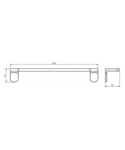 Metaform Porta Asciugamani Cromo 30 cm - Fissaggio a Parete