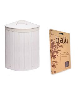 Metaform Cesto Portabiancheria Angolare Balu Bianco in Bamb� 65L