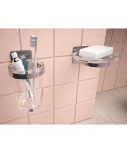 Portasapone Cold Wind Cromo 12x5,3x11,3 cm per bagno