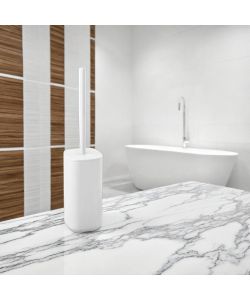 Metaform - Porta Scopino da Appoggio Bianco - Design Minimalista - Resistente all'Umidit - Facile da Pulire - 39,5 cm