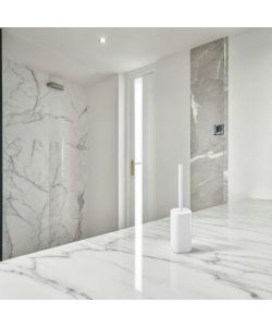 Metaform - Porta Scopino da Appoggio Bianco - Design Minimalista - Resistente all'Umidit - Facile da Pulire - 39,5 cm