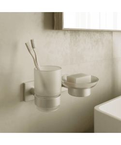 Metaform Porta Spazzolini Hotel Maison Satinato - Acciaio Inox - 7x10 cm